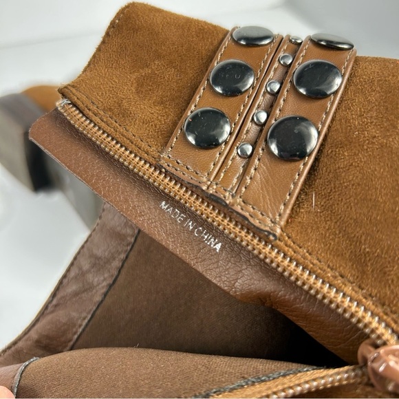 Le chateau Brown vegan Suede Ankle Boots with Studded Straps 36 - Picture 9 of 10